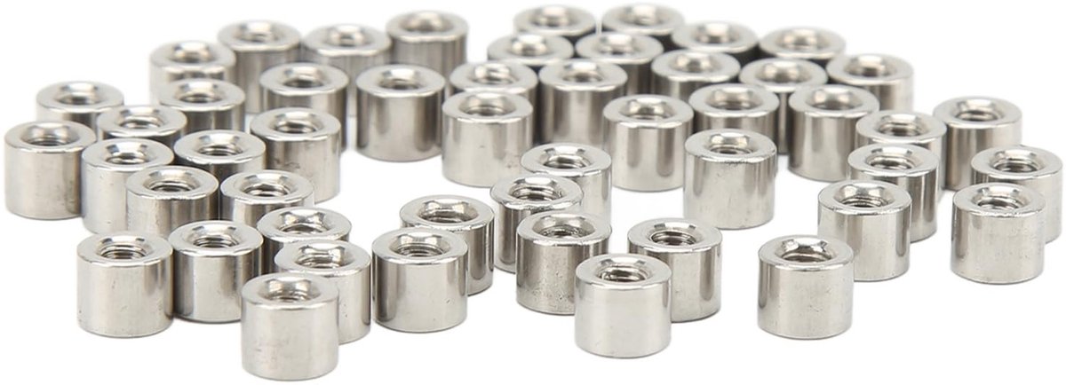 Dailygoods- Koppelmoeren Set 50 Stuks - M3 Binnendraad - Cilindrische Koppelingsmoeren - 304 Roestvrij Staal - Stabiele Verbinding - Voor Woningverbetering - Verbindingmoeren