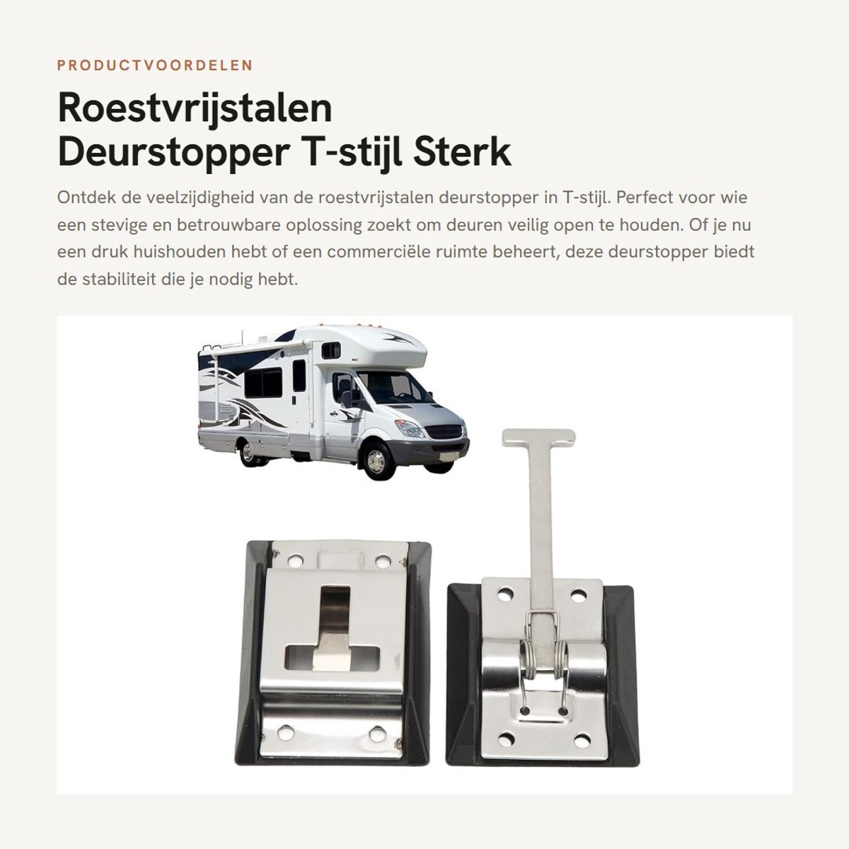 Dailygoods- Deurstopper T-stijl - Roestvrij staal 316 - Deurvastzetter - Duurzaam - Slagvast - 4 stuks met klinknagels - Deurhouder