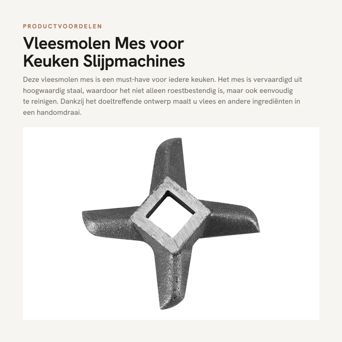 Dailygoods- Vleesmolen Mes Duurzaam Staal - Reserveonderdeel - Slijpmachine - Vleesmolen Cutter - Vlees Malen - Kruisvormig Ontwerp - Vleesmolenblad