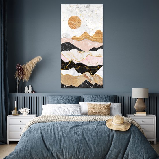Affiche Marbre - Or - Pastel - 75x150 cm