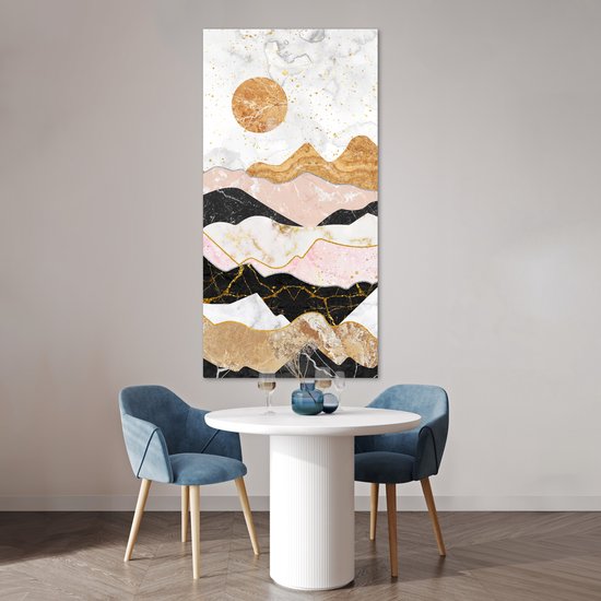 Affiche Marbre - Or - Pastel - 75x150 cm