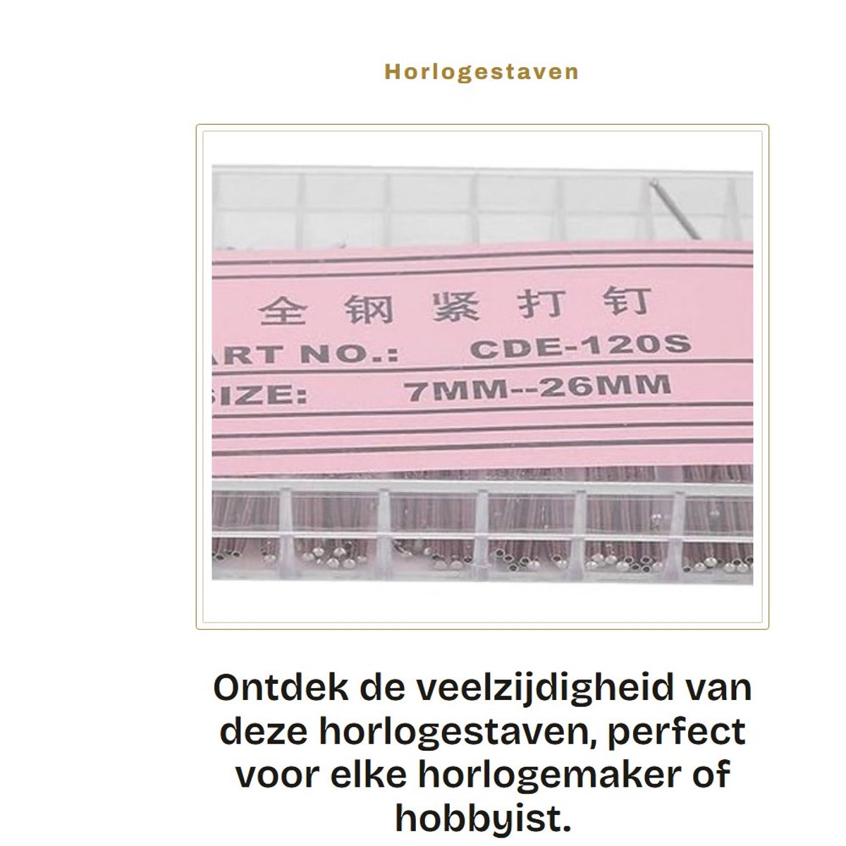 Dailygoods- Horlogestaven 100% Gloednieuw - Drukstaven Pinnen - Buis Wrijving Pins - Horloge Accessoire - Set van 20 - Staal