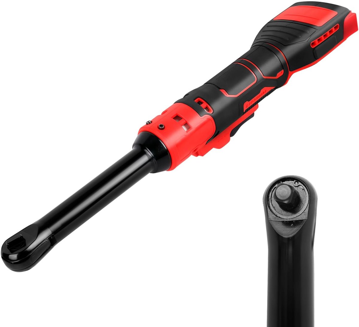 Dailygoods - Accu ratelsleutel voor Milwaukee 18V accu, 3/8 inch elektrisch verlengde 16 cm lange stangaandrijving, ratelsleutel met ledlicht, 320 omw/min, 80 Nm