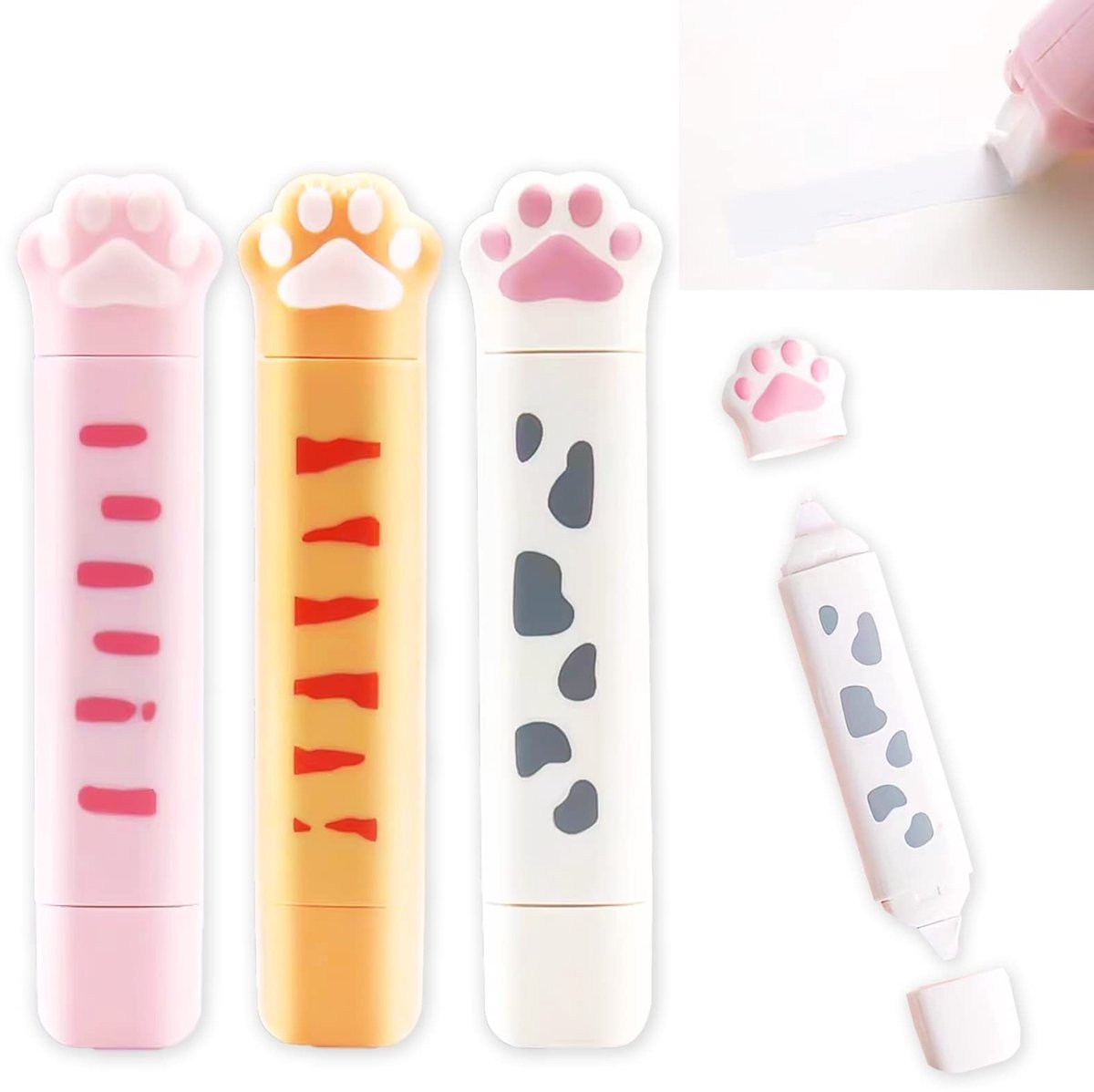 Dailygoods- Correctietape Mini - Dubbelzijdig Ontwerp - Draagbare Correctieroller - Kantoor/Schoolbenodigdheden - 6 m Lengte - Eenvoudig in Gebruik