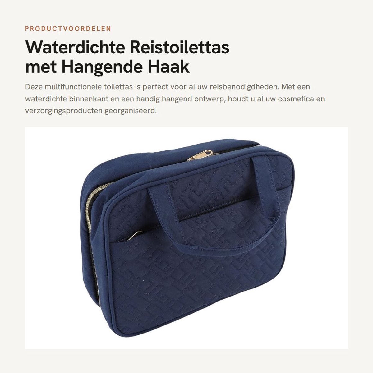 Dailygoods- Toilettas Dames Waterdicht - Toilettas Heren - Toilettas Met Haak - Toilettas Groot - Toilettas Multifunctioneel - Polyester Materiaal