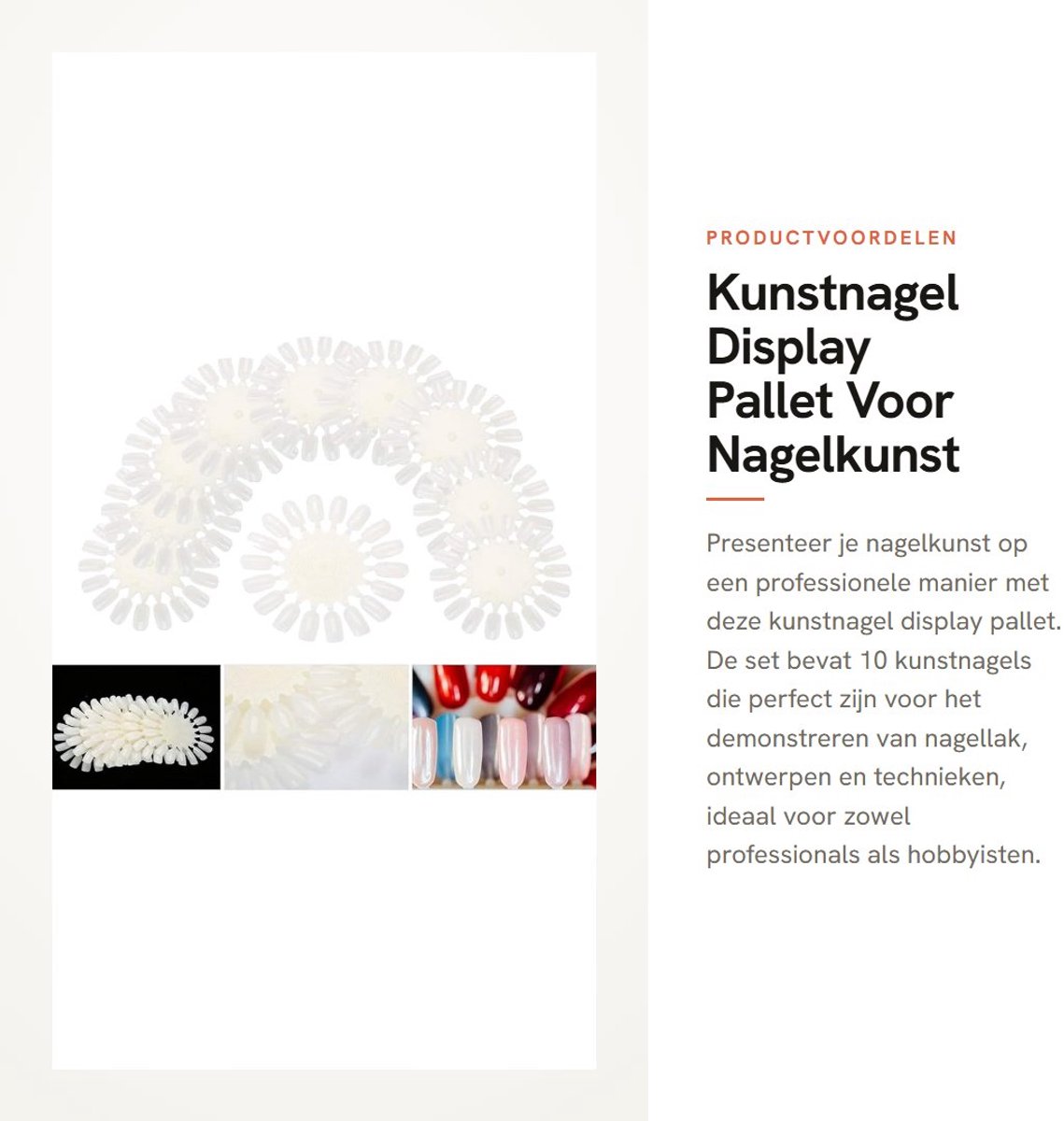 Dailygoods- Kunstnagels Display 10 Stuks - Kunststof Nagelstandaard - Nageldecoratie Presentatie - Breukvast en Milieuvriendelijk - Afmetingen 10,4 x 10,4 cm - Nail Art Display