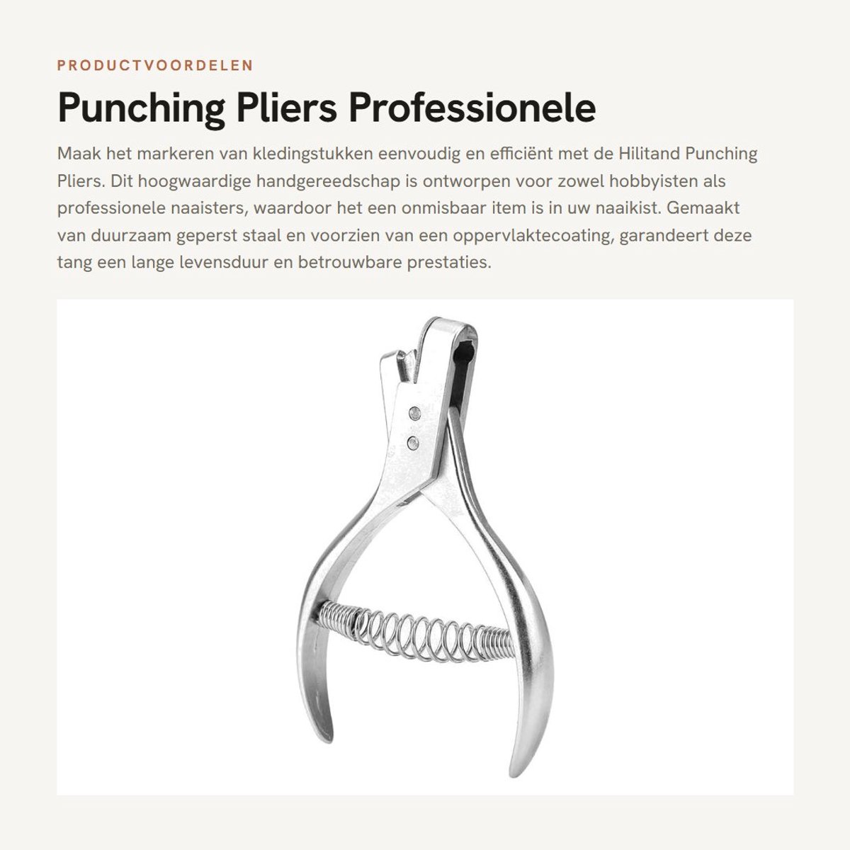 Dailygoods- Gaatjesmaker Riem - Professioneel Ontwerp - Ergonomisch - Duurzaam - Hoogwaardige Staal - Geschikt voor Kledingpatronen