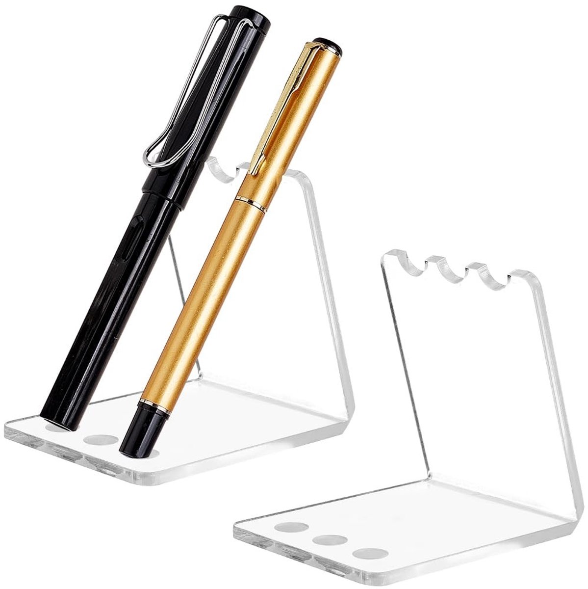 Dailygoods- Pennenhouder 3 Slots - Bureau Organizer - Pennenbakje - Desk Organizer - Pennenetui - 2 Stuks - Transparant Design - Pennenorganizer