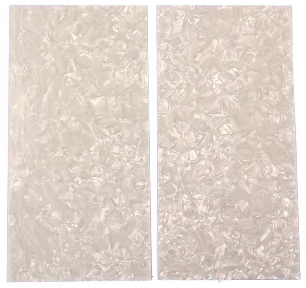 Dailygoods- Gitaarfineer - Celluloid - 2 Stuks - 20x10x0.1cm - Witte Parel - Beschermfolie tegen krassen - Inleg
