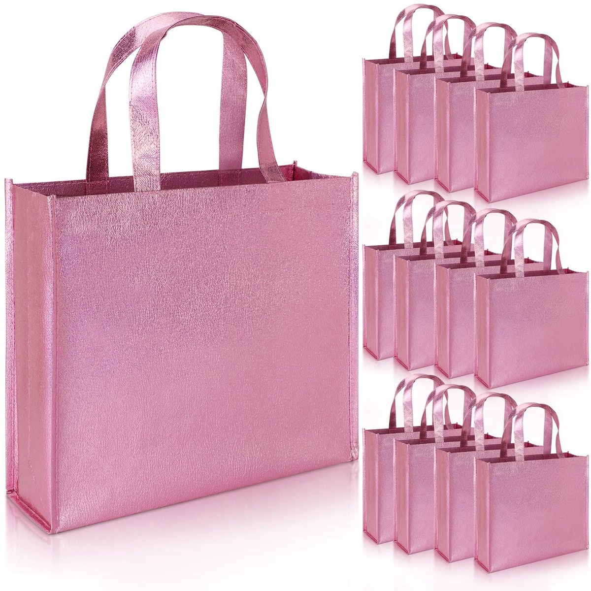 Dailygoods- Geschenkzakjes 12 Stuks - Stijlvolle Partytassen - Robuust en Duurzaam - Herbruikbaar en Waterdicht - Perfect voor Verjaardagen en Bruiloften - Afmetingen 32 x 10 x 27 cm - Boodschappentas