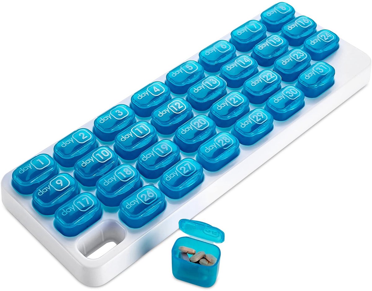 Dailygoods - Maandelijkse Pill Organizer - Draagbare Pillendoos voor 31 Dagen