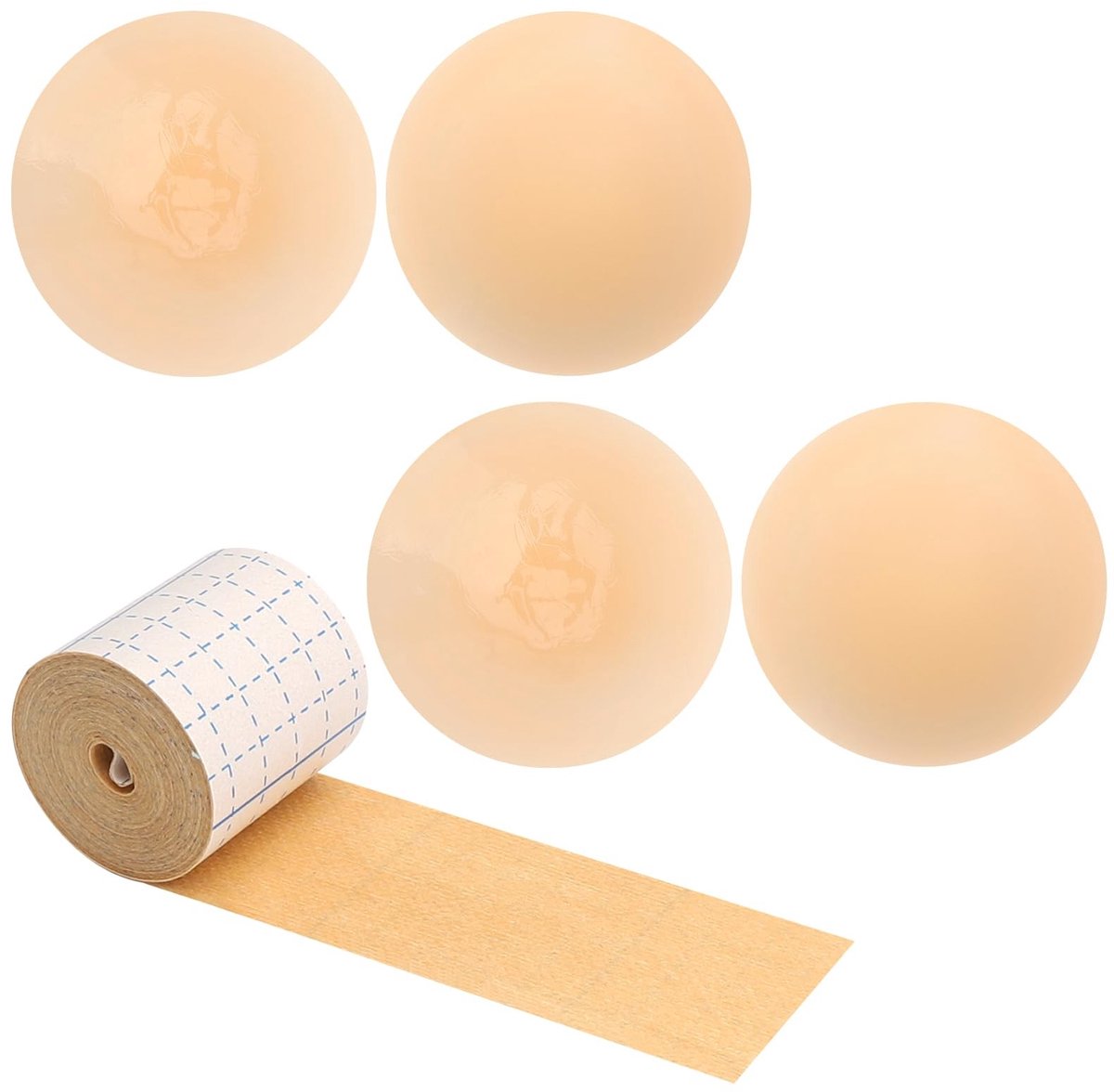Dailygoods- Tepelplakkers 8 cm - Siliconen Tepel Covers - Borst Tape - Onzichtbaar Zelfklevend - Herbruikbaar - Zweetbestendig - Tepelcovers