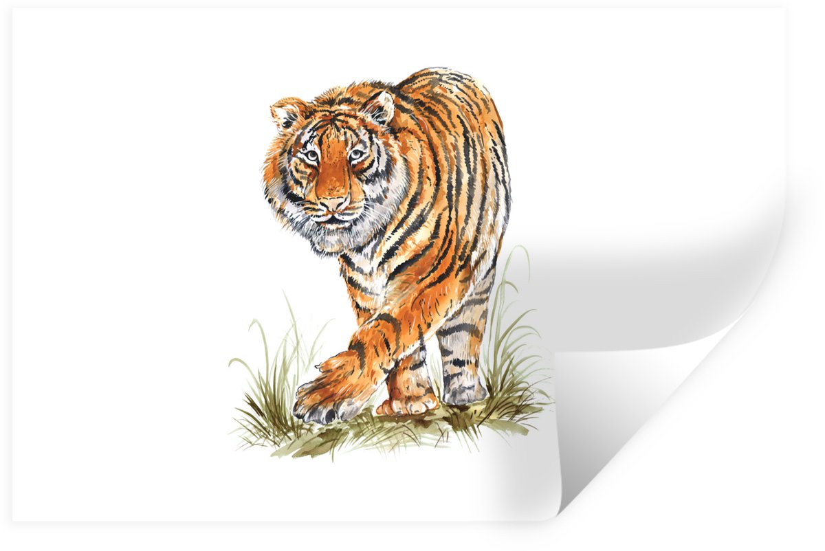 Muurstickers - Sticker Folie - Tijger - Poten - Wit - 60x40 cm - Plakfolie - Muurstickers 