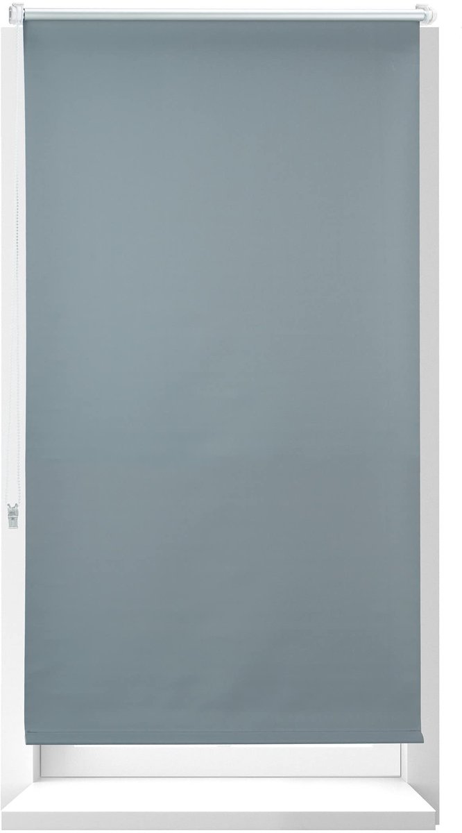 Rolgordijn verduisterend, warmtewerend, isolerend, zonwerend, zonder boren, klemmen, 90x210 cm, grijs