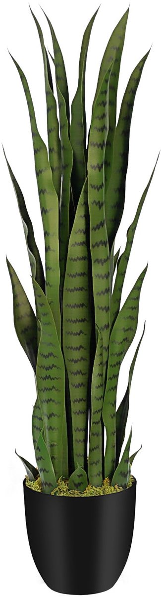 Kunstmatige slangenplant van 91 cm - 91 cm faux sansevieria-planten, nepvloerplant voor binnen buiten, veranda, terras, thuiskantoor, decoratie, schoonmoedertong, groen, 1 stuk