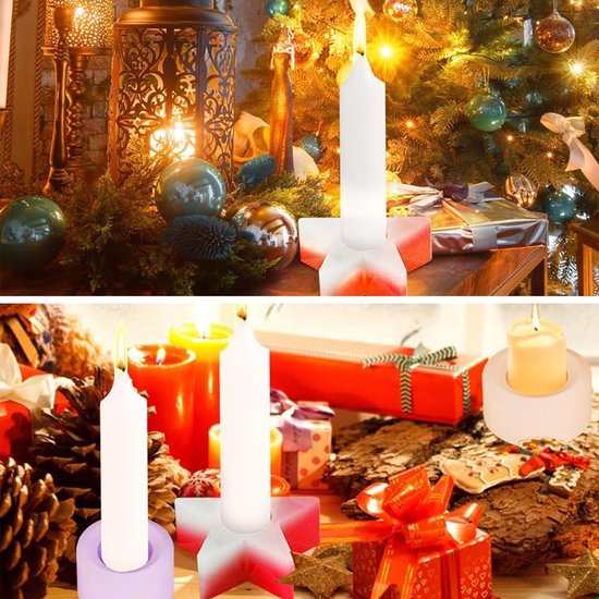 vorm kandelaar, 3 stuks siliconen gietvormen kaarshouder, siliconen vormen gietvormen Kerstmis voor doe-het-zelf kandelaars kerstdecoratie handwerk — afbeelding 5