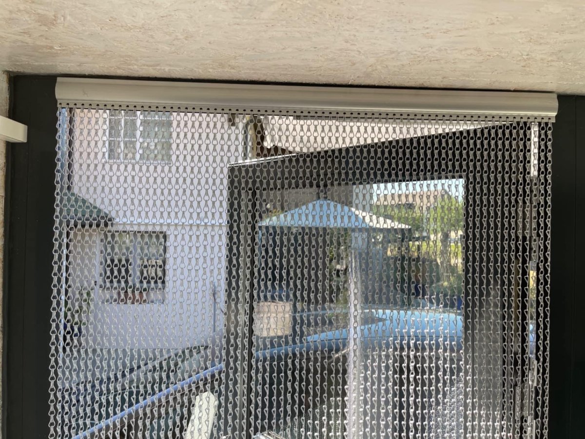 100 cm x 210 cm premium aluminium vliegdeur ketting gordijn voor deuropeningen, vliegengordijnen metalen insectenhorren jaloezieën