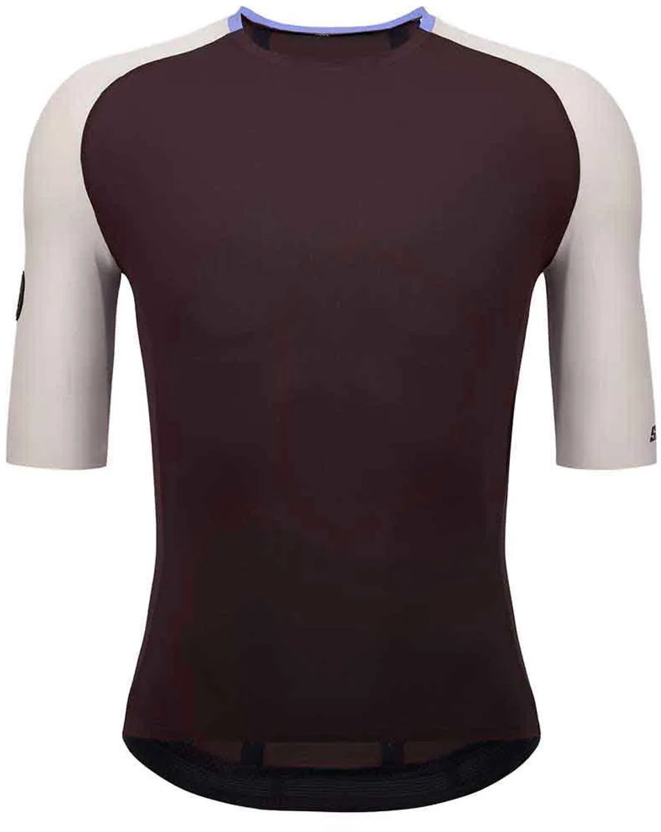 Santini Pelle Stelth Fir Slip-on Korte Mouw Wielertrui Bruin 2XL Man