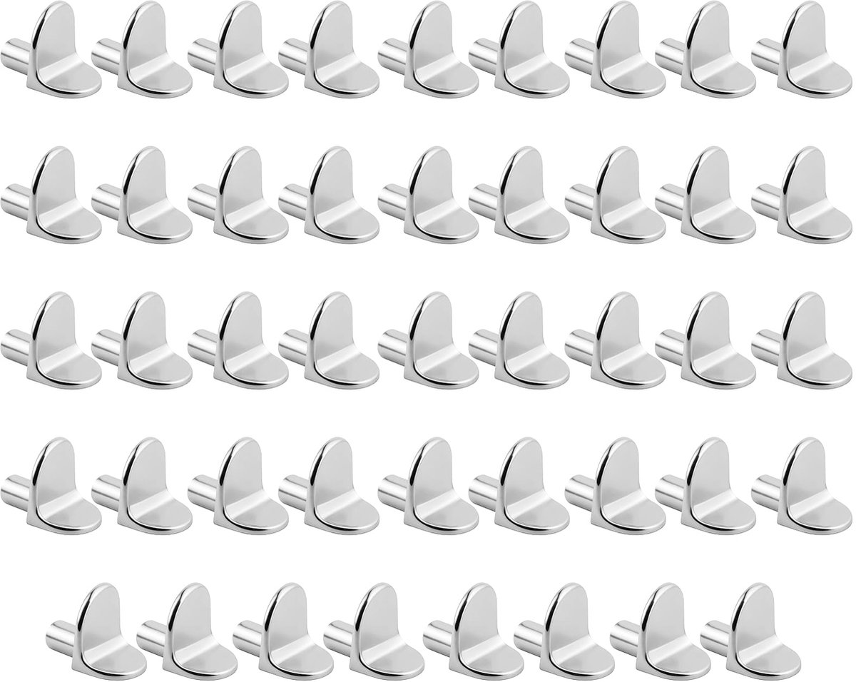 44 stuks planksteunen, plankhouders, metalen plankhouders, boekenplanksteun, voor meubels, kast, keuken, tuin (zilver)