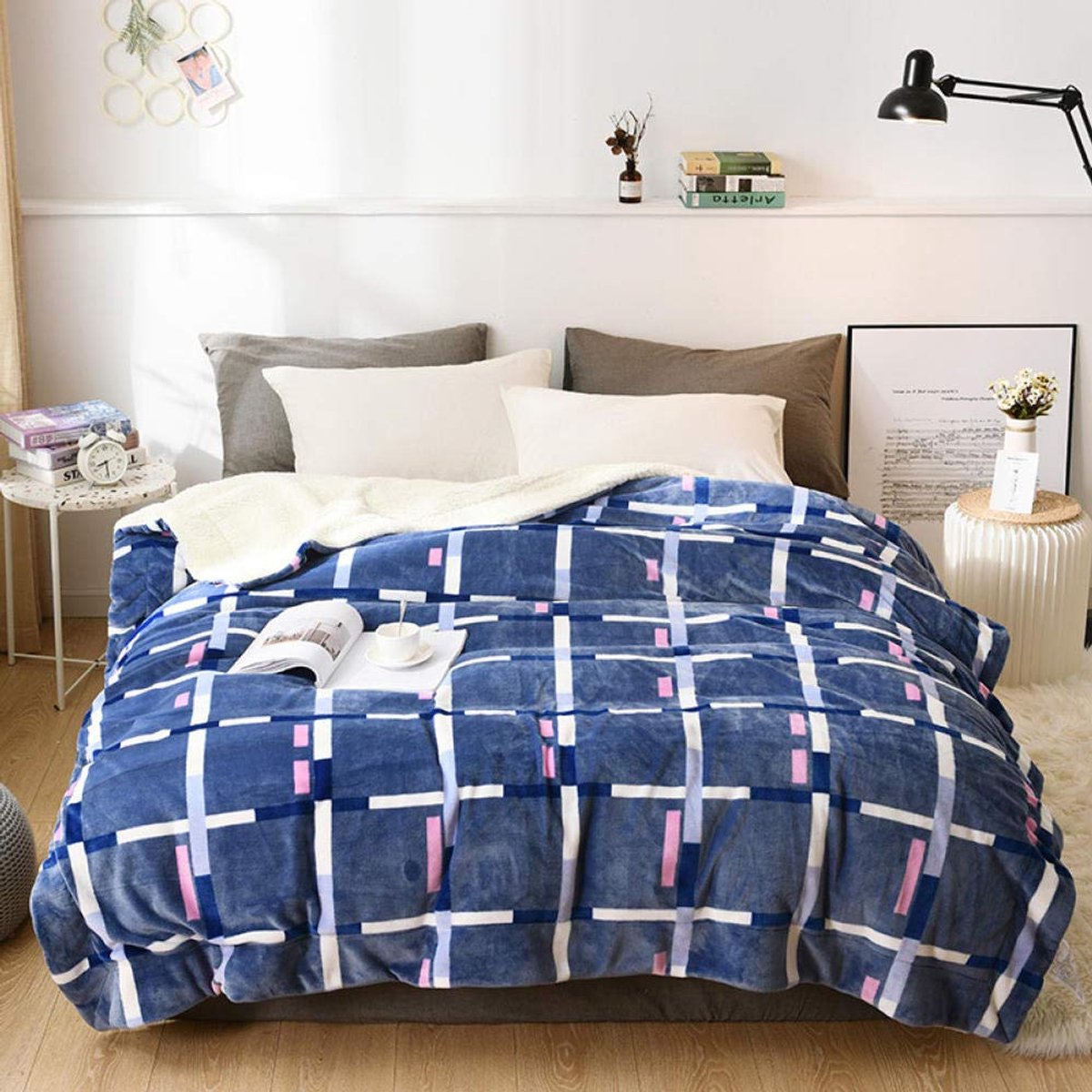 fleece werpdekens Reisformaat - Superzachte donzige warme stevige bedspreien voor bank Microfiber deken -3_180 * 200 cm