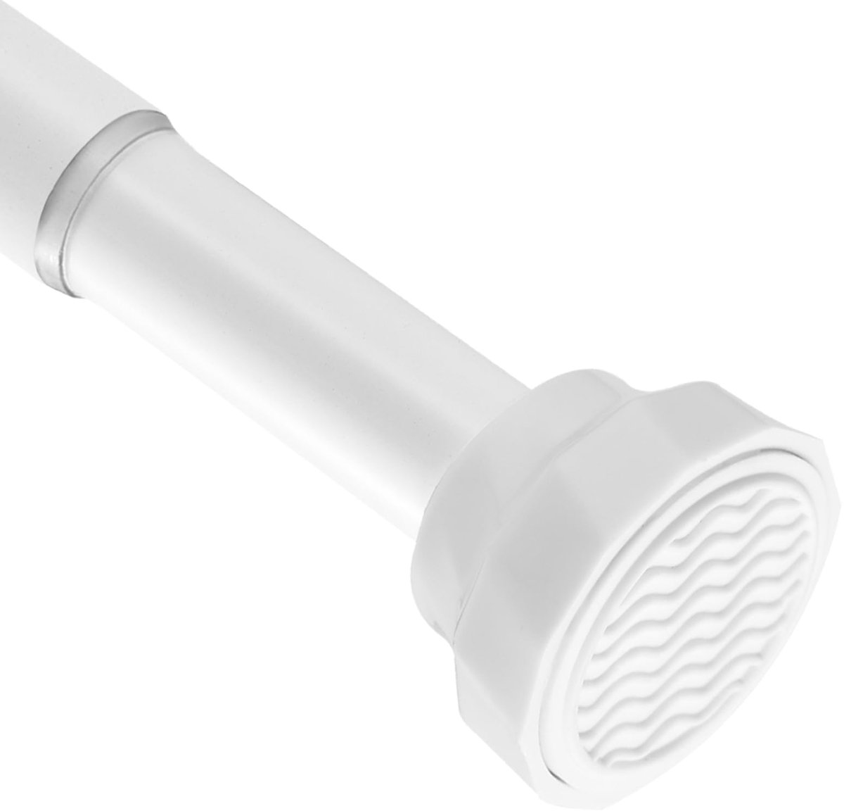 wit, Ø25mm gordijnstang zonder boren 73-132cm telescoopstang voor kast, badkamer, balkon, douchegordijn
