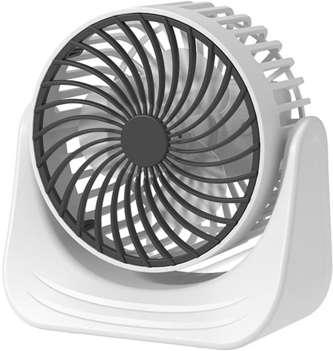 LISM-Mini bureauventilator - USB oplaadbaar - Drie ventilatorsnelheden - Hoge luchtstroom - Wit