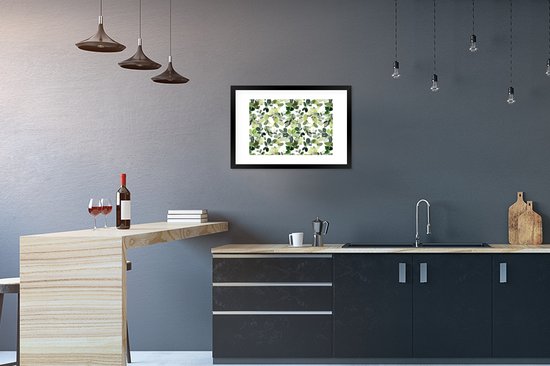 Affiche avec cadre Noël - Plantes - Gui - 60x40 cm - Décoration de Noël - Décoration de Décorations de Noël - Décoration de Noël Salon