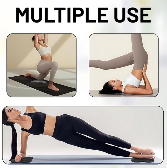 Kniekussens 2 stuks - Dikke 20mm ergonomische kniemat - Zwart PU schuim - Comfort kussen voor knieën, ellebogen en hoofd - Ideaal voor yoga, pilates, tuinieren en badtijd — afbeelding 2
