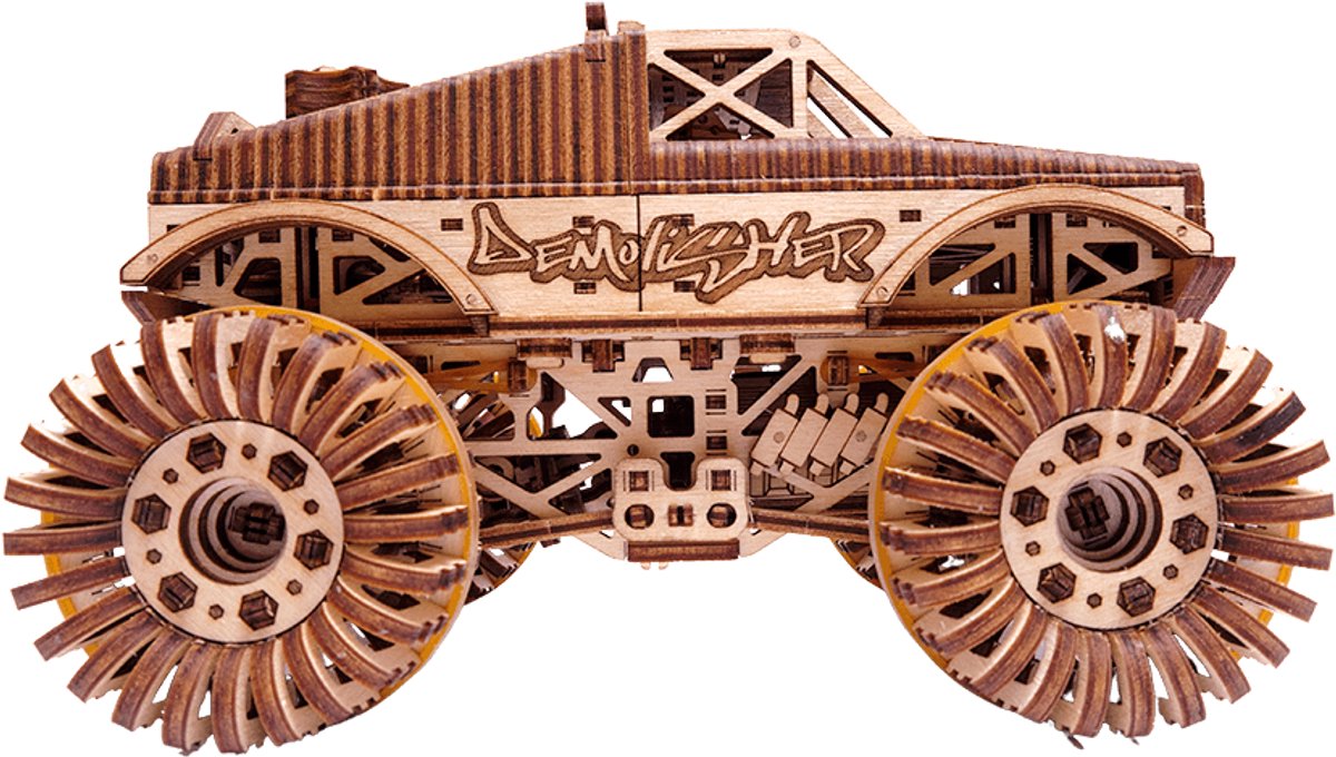 Wood Trick – Modelbouw 3D houten puzzel – Monster truck (WDTK015) – 556 stuks - Geen lijm noch verf nodig! — afbeelding 9