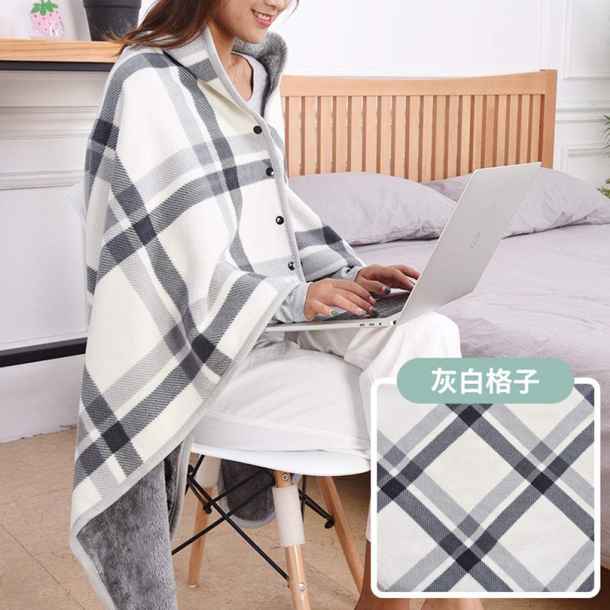 - Hoog ademend vermogen - Premium dekens - Rustig slapen voor volwassenen en kinderen, duurzame dekbedden en hoogwaardige constructie -Gebroken witte plaid_80x130cm