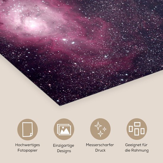 Poster Universe - Etoiles - Rose - Garçons - Filles - Enfants - 150x75 cm