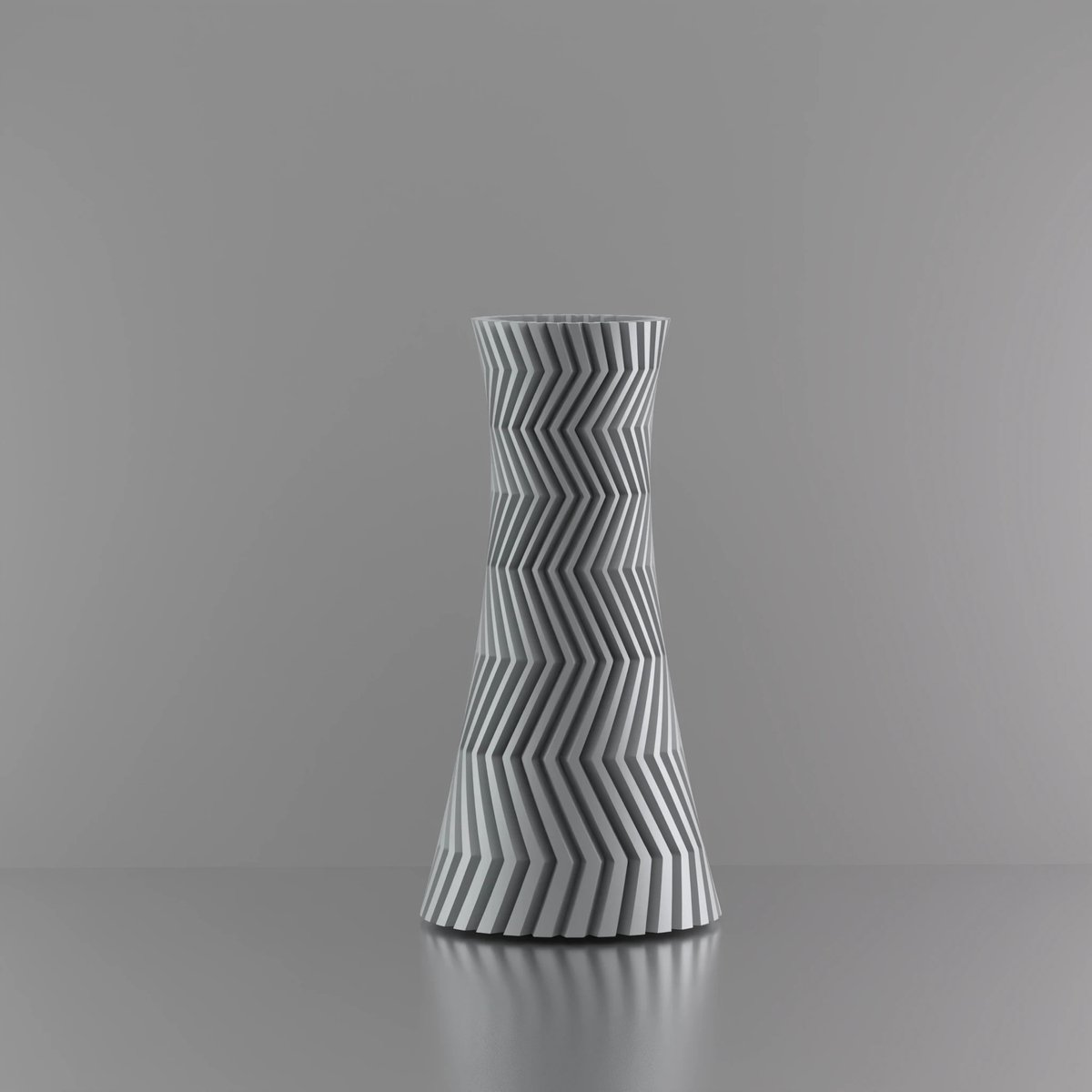 3d-gezellig Illusie - Vaas - Waterdicht - Grijs - Maat 35 cm - Kunststof - Modern - Bloemenvaas - 100% gerecycled PLA (bioplastic)
