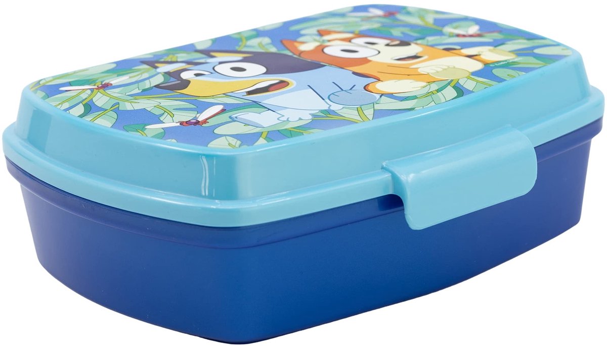 Broodtrommel Kinderen Bluey, Rechthoekige Lunchbox 1333ml, BPA-Vrij, Stevig Plastic, Ideaal voor School en Tussendoortjes
