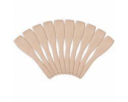 Houten spatel - bakspaan- bakspatel - set van 10 stuks - Buiten koken - BBQ - Skottelbraai - Keukengerei - 30 cm - beukenhout
