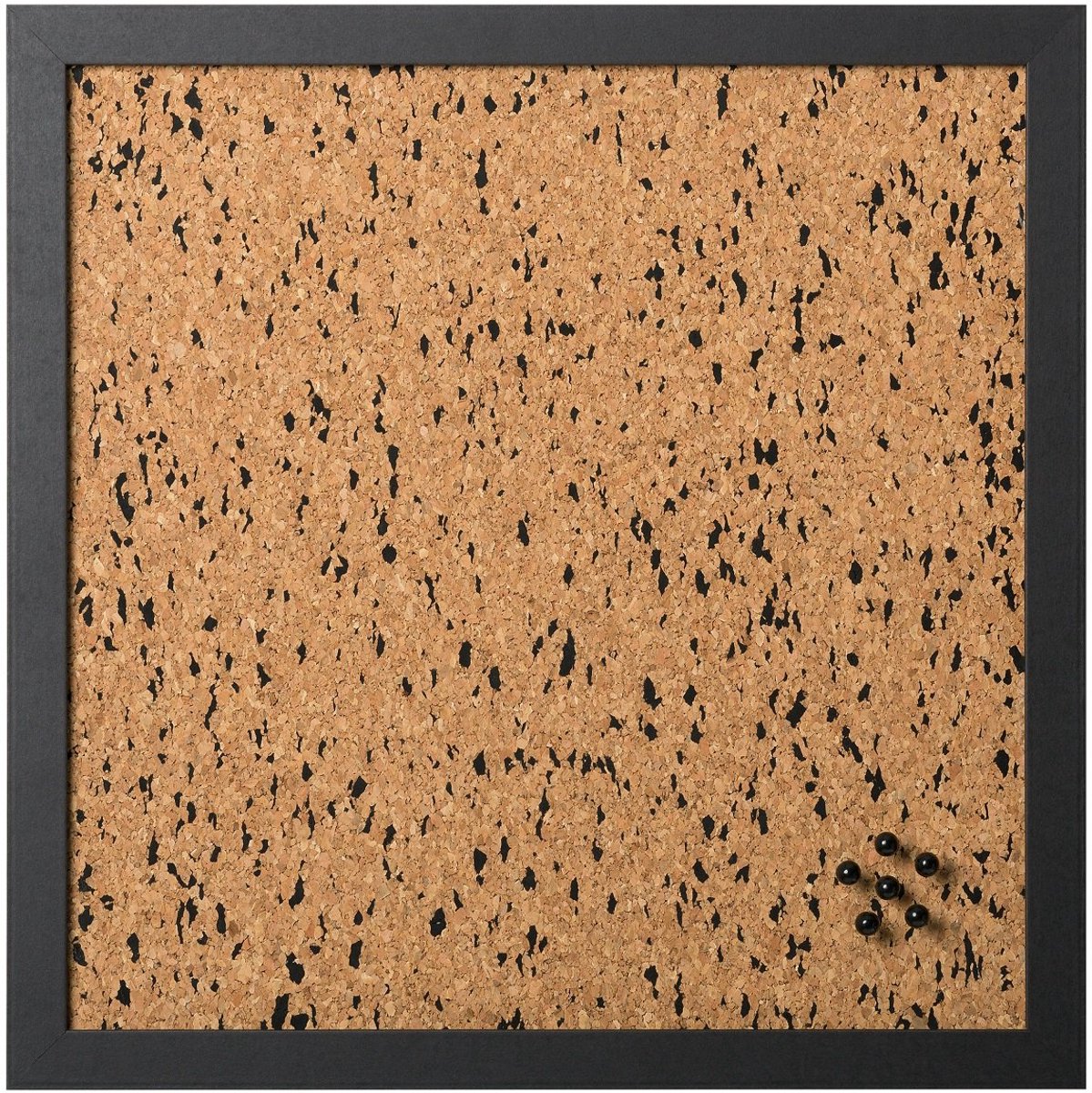 Memoboard B&W, kurk met zwarte EVA-inzetstukken, zwart MDF-frame, 45x45cm