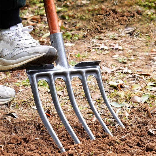 Tuingraafvork van Hoog Koolstofstaal, Geschikt voor Het Bewerken van Alle Soorten Grond, Ideaal voor Zware Projecten (5 Tine) — afbeelding 3