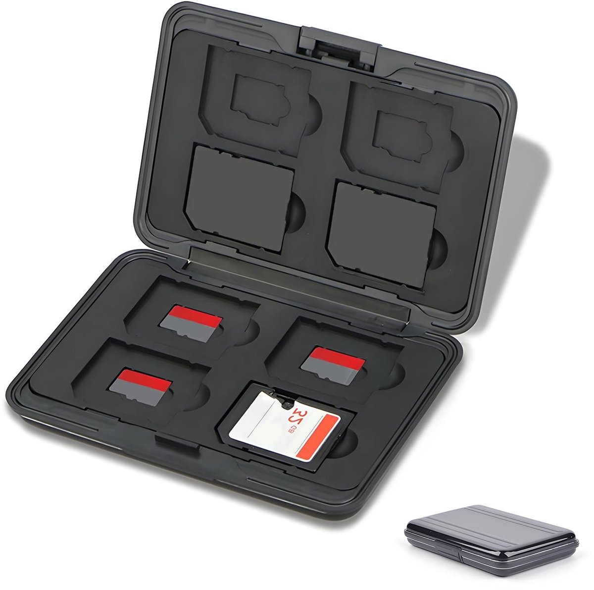 Dailygoods- Kaarthouder Waterdicht - Opbergdoos voor 8 SD/8 TF-kaarten - Geheugenkaart Box - Antistatisch - Geïntegreerde siliconen afdichting - Goed ontworpen - Geheugenkaartenbox