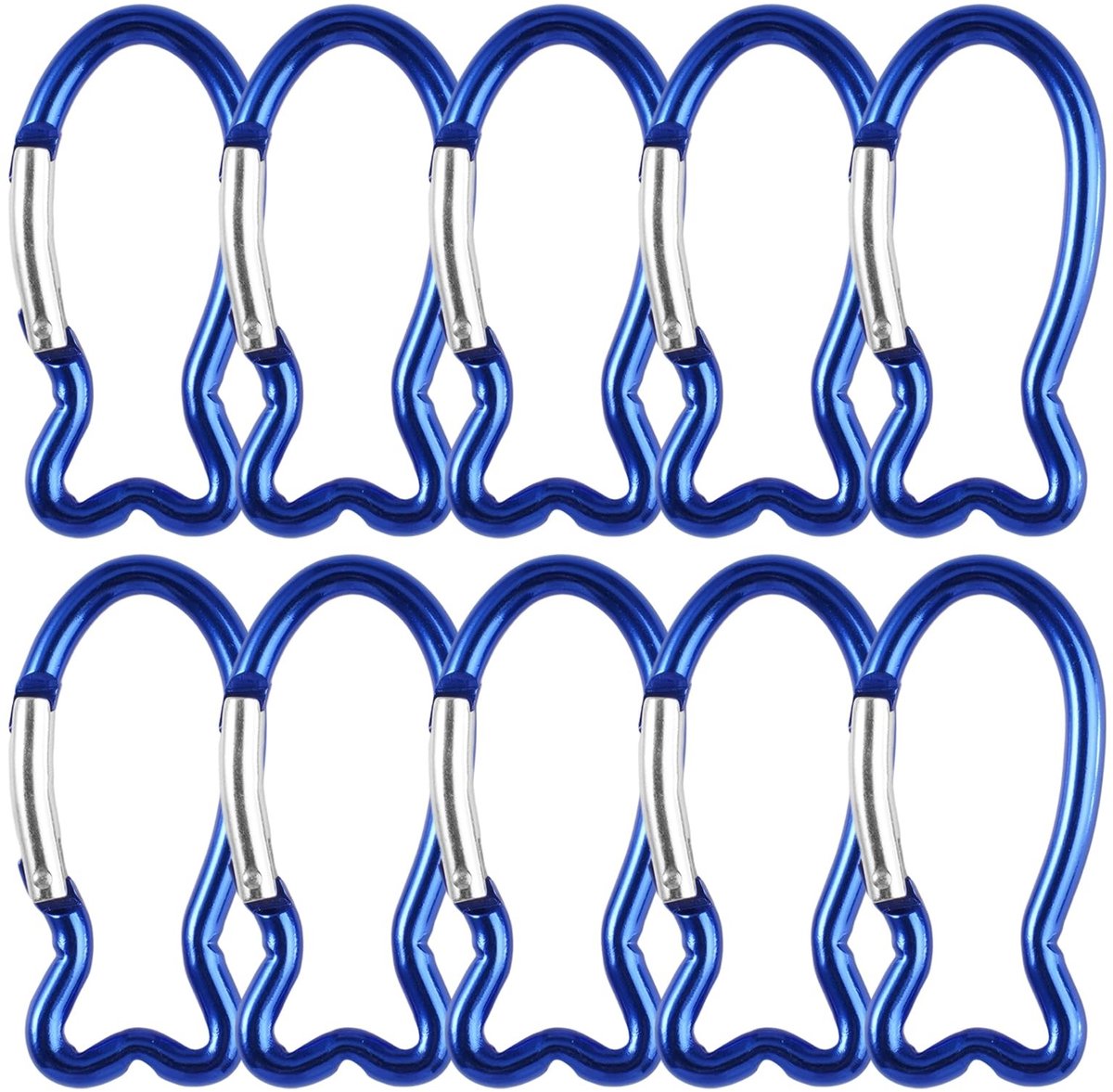 Dailygoods - 10 Stuks Kleine Karabijnhaak, 6.3 vm Aluminium Snel Hangende, Veer Zelfsluitend Karabijnhaken, Outdoor Touw Mini-Karabijnhaak, Gebruikt voor Hond Keten, Kamperen, Vissen Reizen