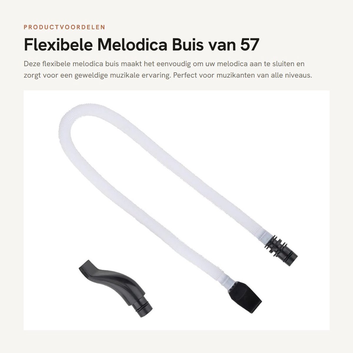 Dailygoods- Melodica Slang Flexibel 57 Cm - Vervangende Buis - Muziekinstrument Accessoire - Hoogwaardig ABS Materiaal - Duurzaam en Lichtgewicht