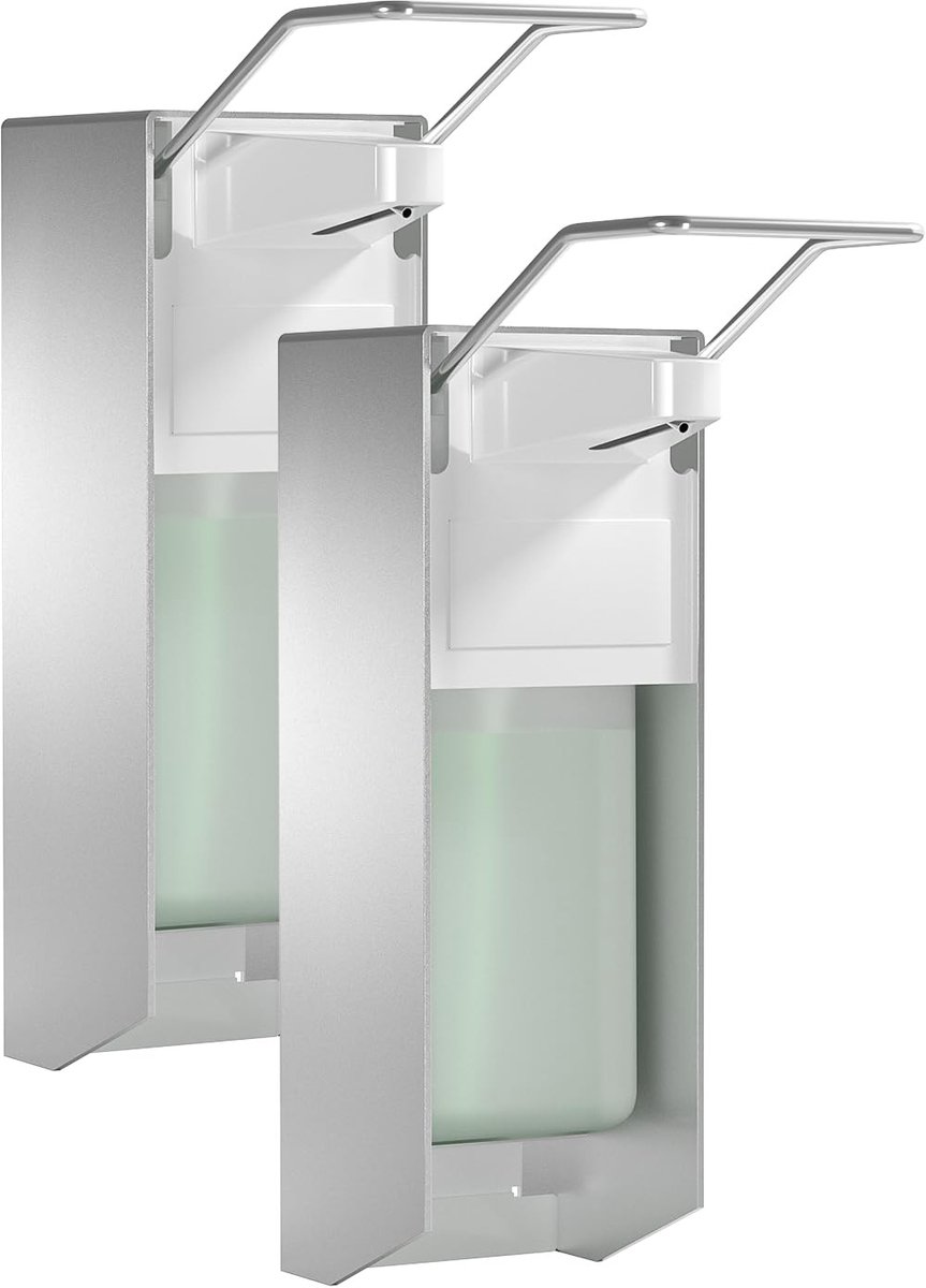 Dailygoods- Zeepdispenser Wandmontage - Zeepdispenser met Elleboogdruk - Aluminium - Herbruikbare Zeepfles - Minimalistisch Design - Hoogwaardig ABS Kunststof - Handzeepdispenser