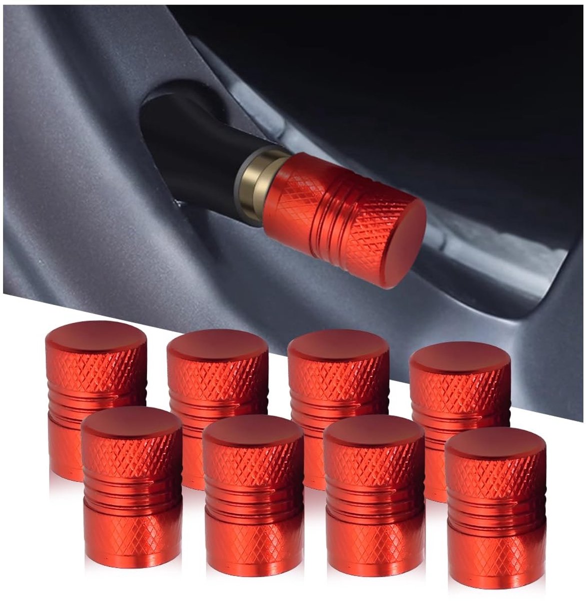 Dailygoods- Ventieldoppen Aluminium 8 Stuks - Ventieldop Auto/Fiets - Ventieldop Vrachtwagen - Ventieldop Afdichting - Ventieldop Universeel - Hoogwaardige Kwaliteit