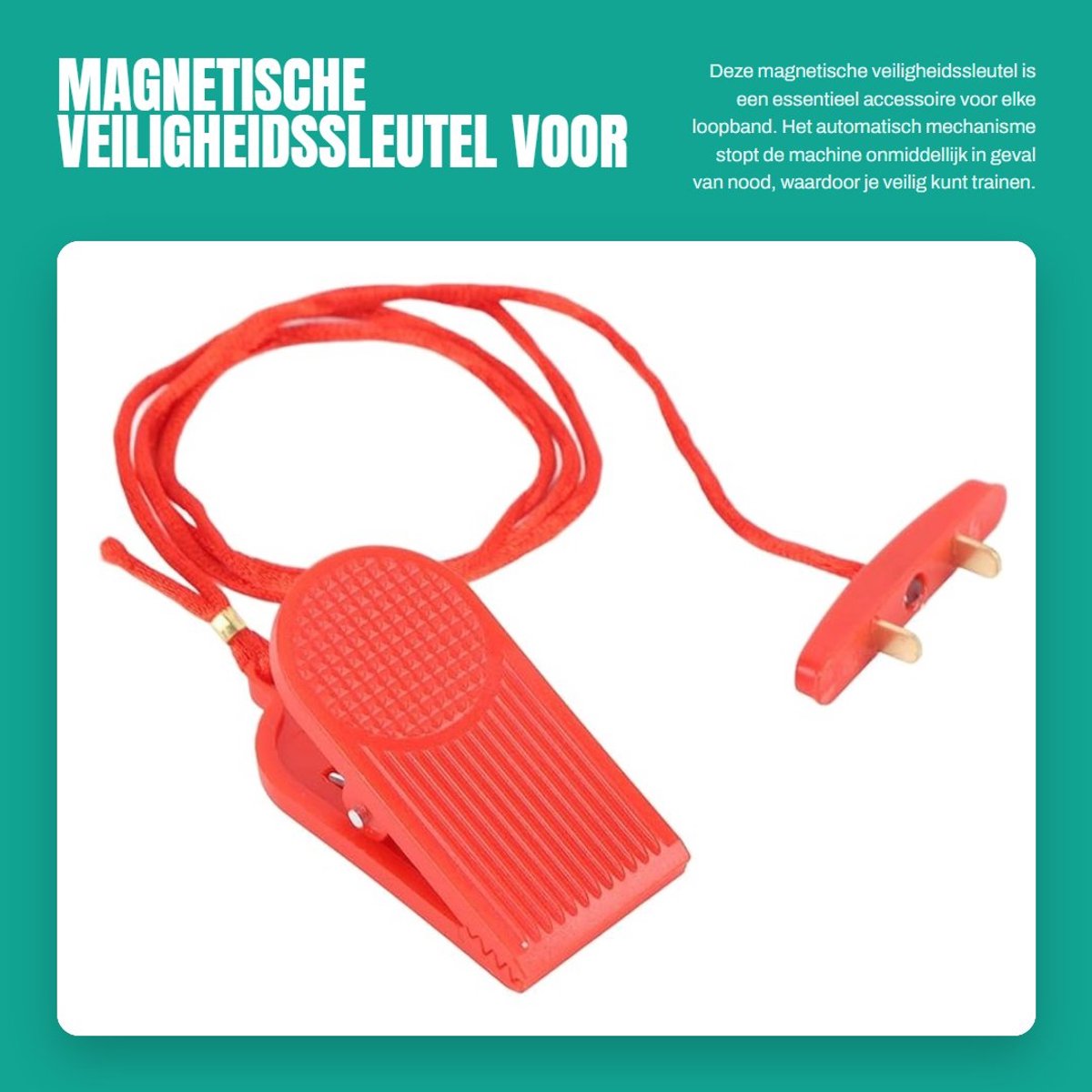Dailygoods- Loopbandmagneet Veiligheidssleutel - Magnetische Veiligheidsschakelaar - Noodstop - Loopbandaccessoires - Dubbel Inzetontwerp - Automatisch Mechanisme
