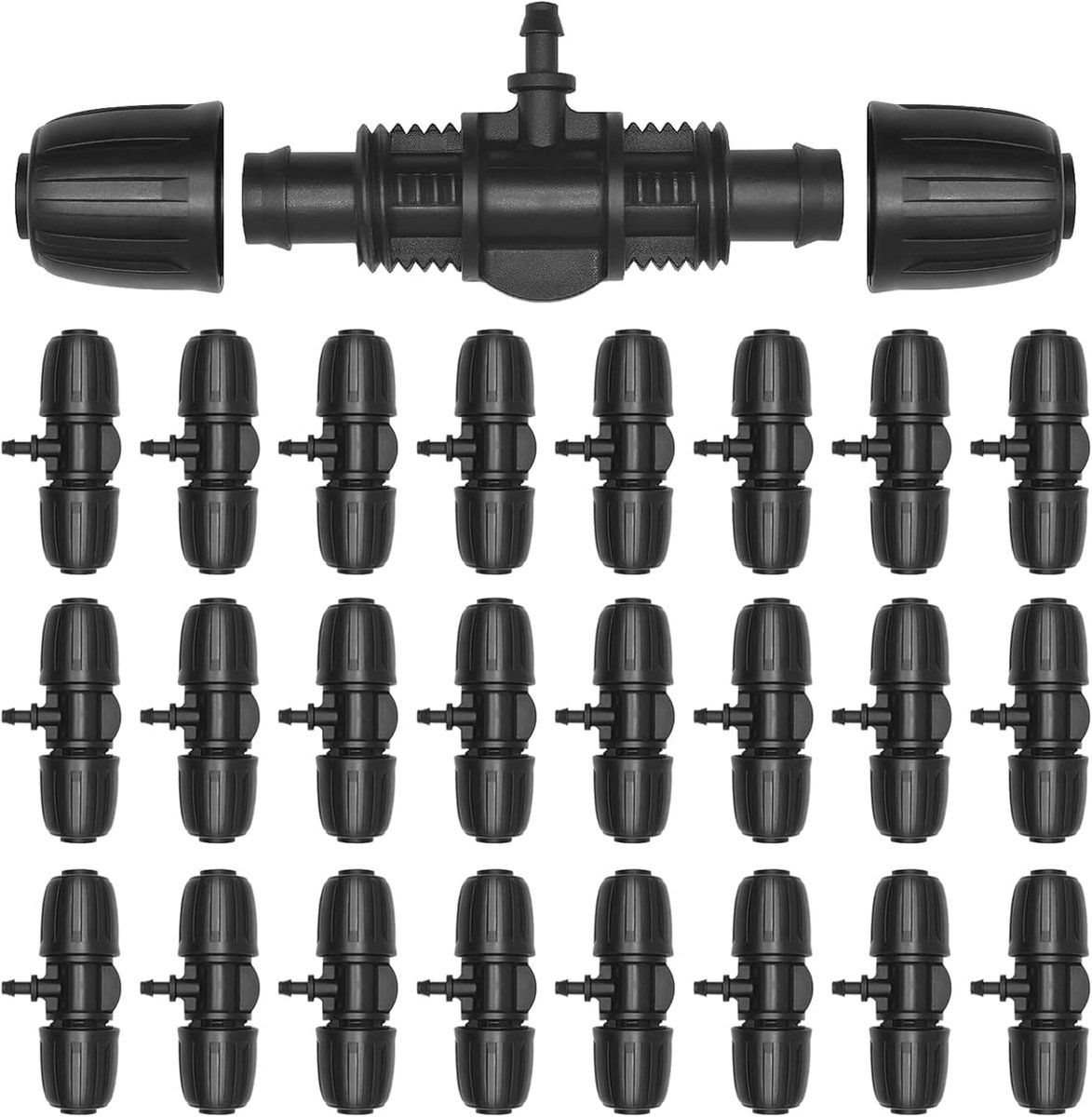25 Tuin Irrigatie T-Aansluiting Irrigatie Slangkoppelingen T-Vorm Druppelirrigatie Prikkeldraad T-Connector Kunststof T-Connector Voor Tuin Irrigatie T-Stuk-Connectoren Met Weerhaken Druppelirrigatie