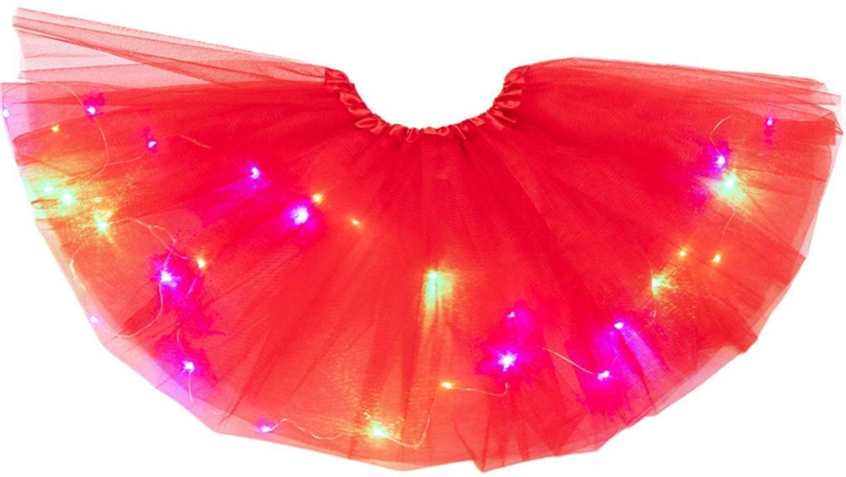 Wantohave Lichtgevend Tutu Rokje Mini Meisjes - Rood - RGB Verlichting - One Size - 3 t/m 8 Jaar