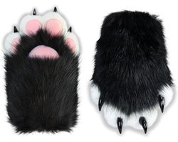 Fursuit Poten Faux Fur Pluche Harige Poten, Therian Poten met klauwen, Padding Therian Handschoenen, Harige Spullen Kat Poot Handschoenen Wolf Poot Vos Harige Handschoenen