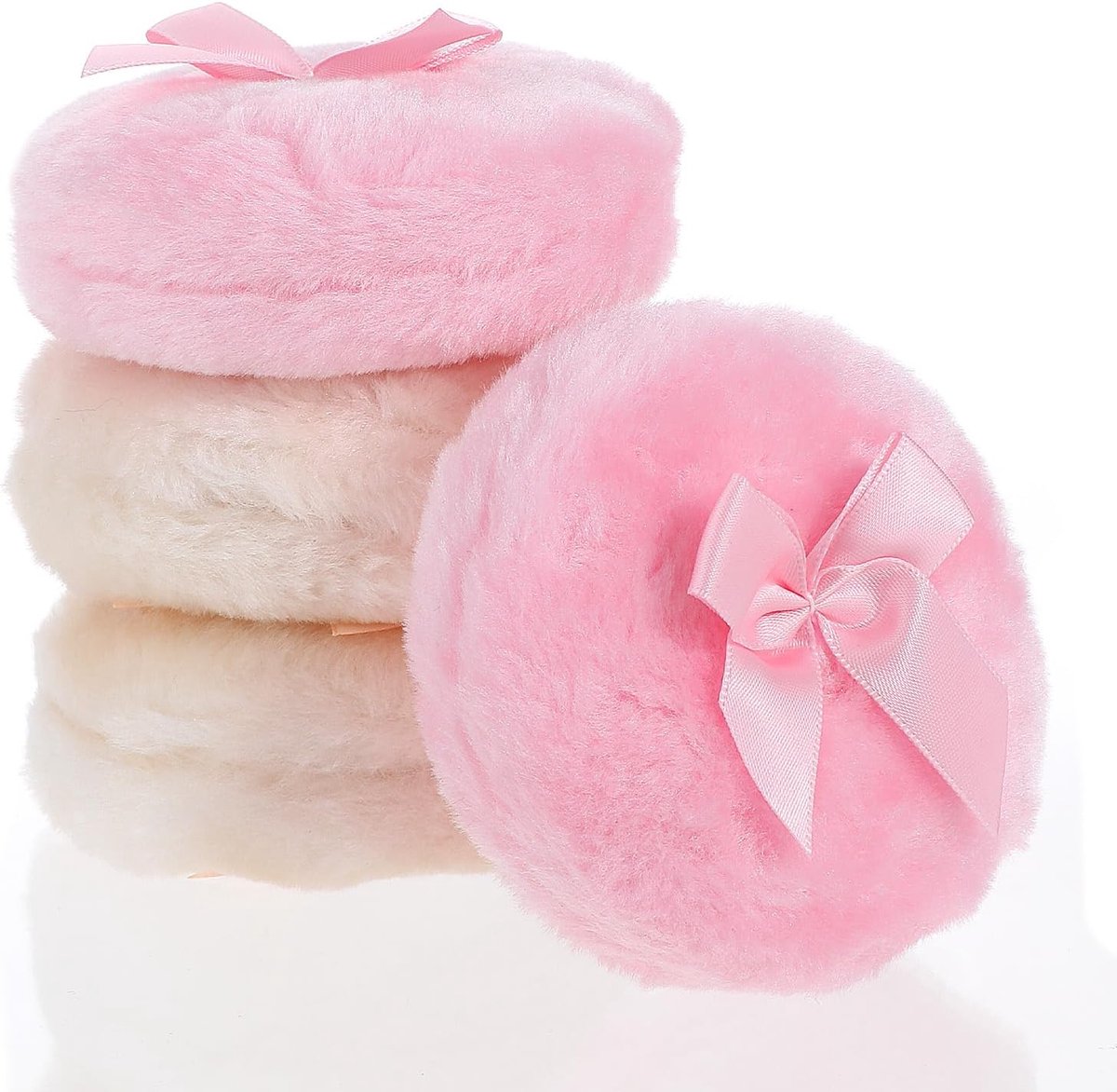 Puff, Poederkwast Fluffy, 4 Stuks Lichaamspoeder, Wasbare Make-up Spons Poeder Kwast voor Gezicht en Lichaam