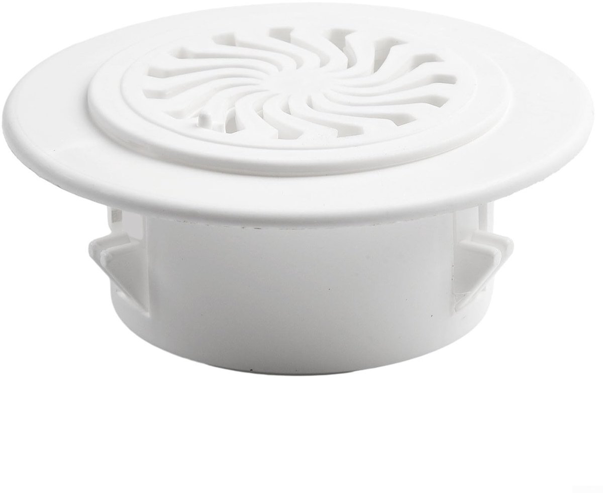 Dailygoods - Ronde ventilatierooster ABS kunststof verstelbare soffit vent cover wit lamelrooster ventilatierooster cover voor badkamer kantoor keuken slaapkamer ventilatie gebruik (60 mm)