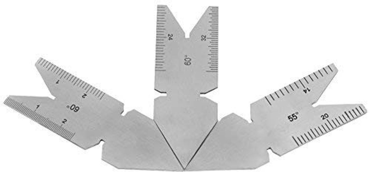 Dailygoods- Calibro Set van 3 - Meetinstrumenten voor Schroefdraad - Roestvrij Staal - 60°/55° Mal - Duurzaam - Compact en Lichtgewicht - Meetinstrument
