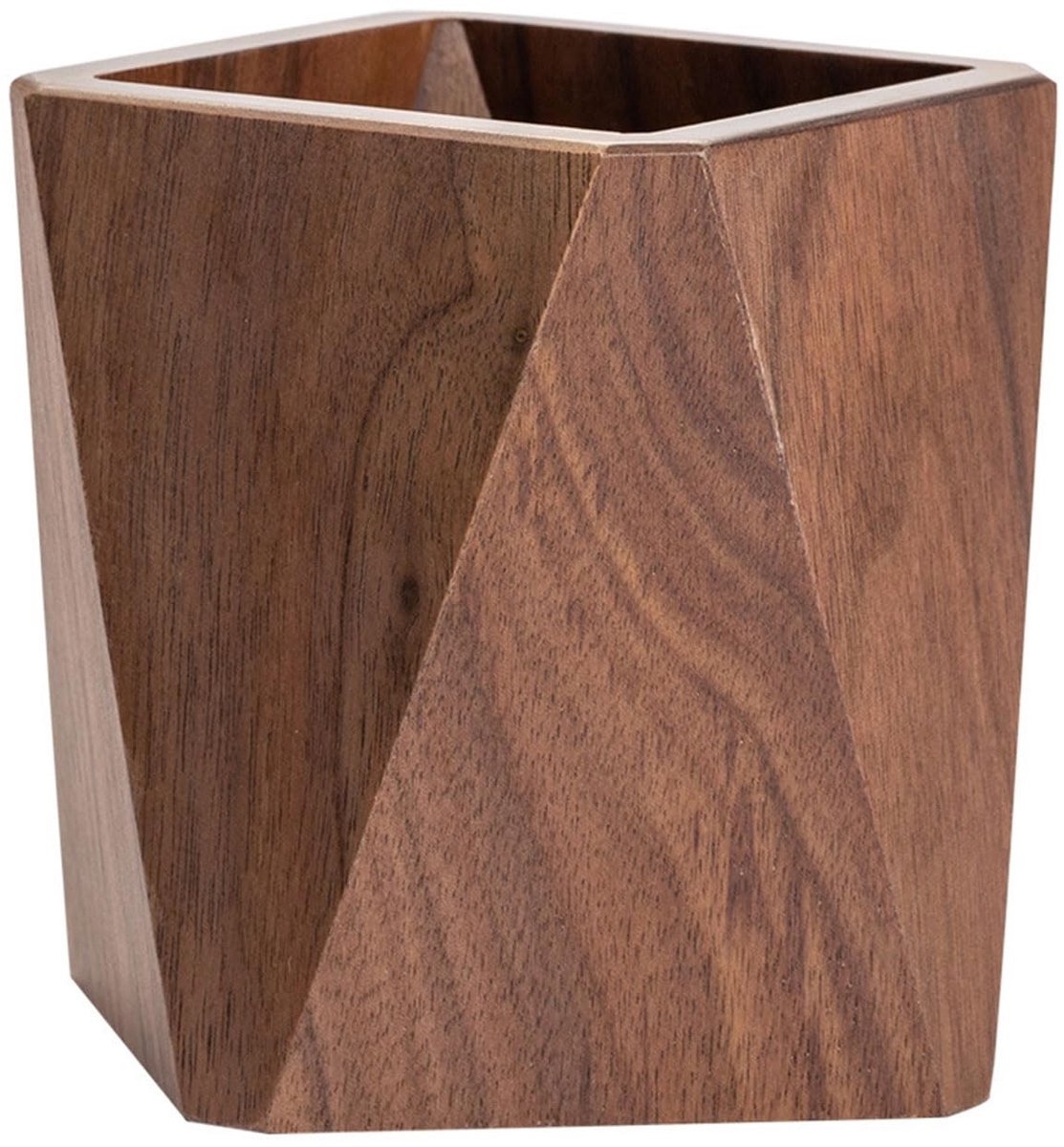 Dailygoods - Potloodhouder, organizer, houten potloodhouder voor potloden, vierkante houten potloodhouder voor schrijfwaren, potloodhouder, make-upkwasten, kantoren, bureaus