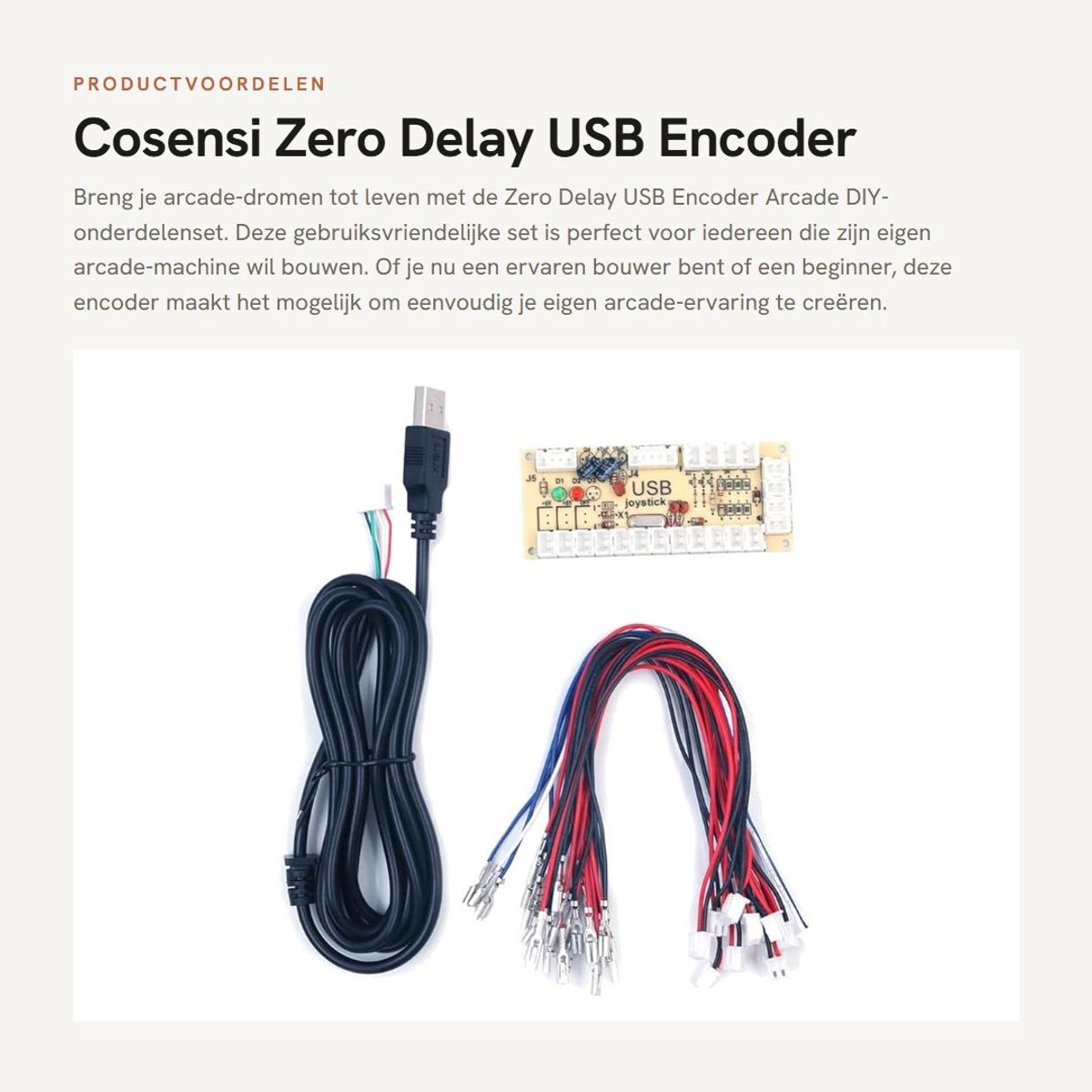 Dailygoods - Zero Delay USB Encoder - Arcade DIY-onderdelenset - Perfect voor zelf bouwen - USB-interface - Geschikt voor 1 speler - Compact formaat